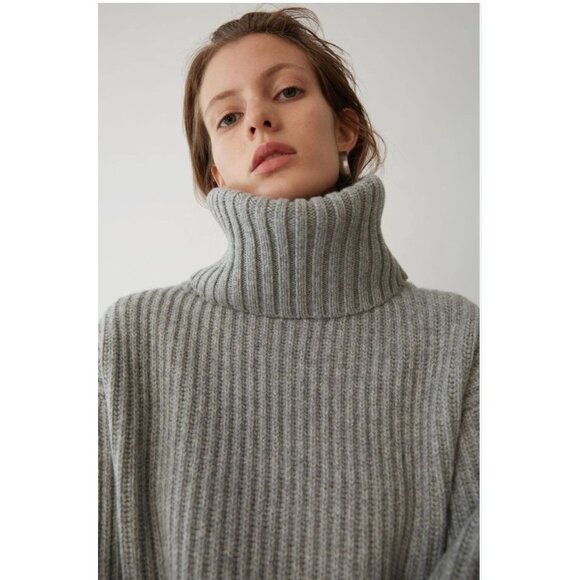 Acne Studios Disa Oversized Ribbed Wool Turtleneck Sweater - Size S - Picture 1 of 6
